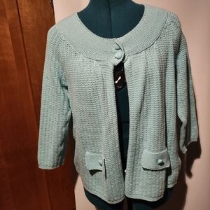 Lightly Used Croft & Barrow Women's Light Aqua Sweater